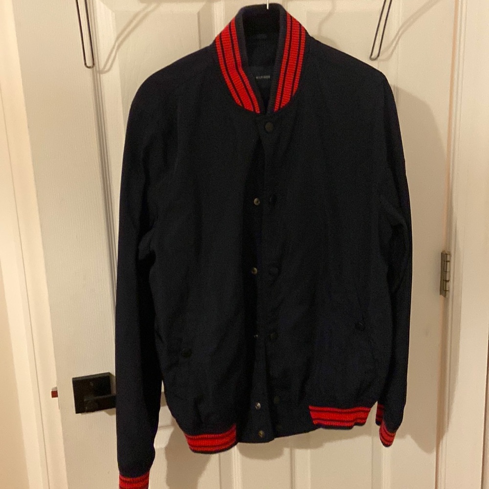 Tommy Hilfiger nylon snap up bomber jacket